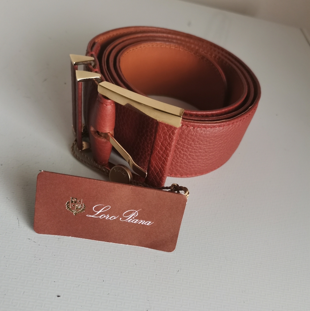 NWT LORO PIANA Women Leather Belt ,Size:32